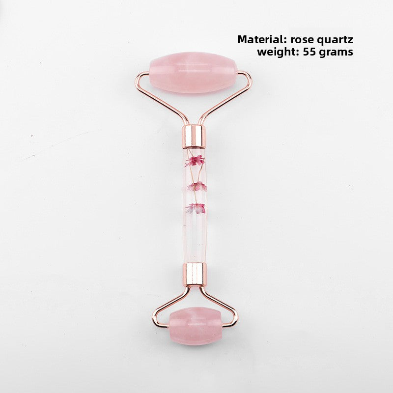 Dual Head Jade Facial Massager Roller and Gua Sha Set
