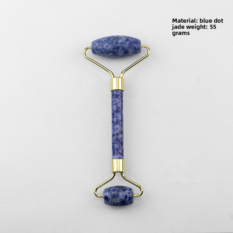 Dual Head Jade Facial Massager Roller and Gua Sha Set