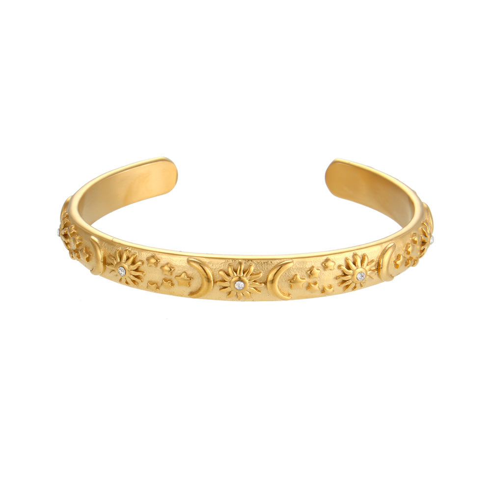 Stainless Steel Gold Plated Celestial Jewelry Set