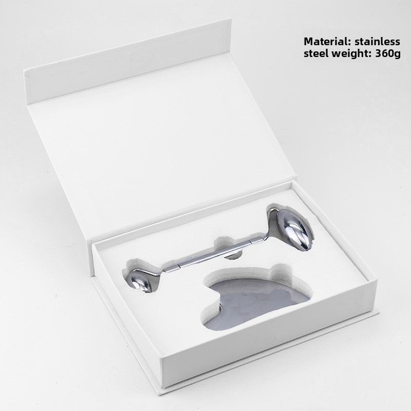 Dual Head Jade Facial Massager Roller and Gua Sha Set