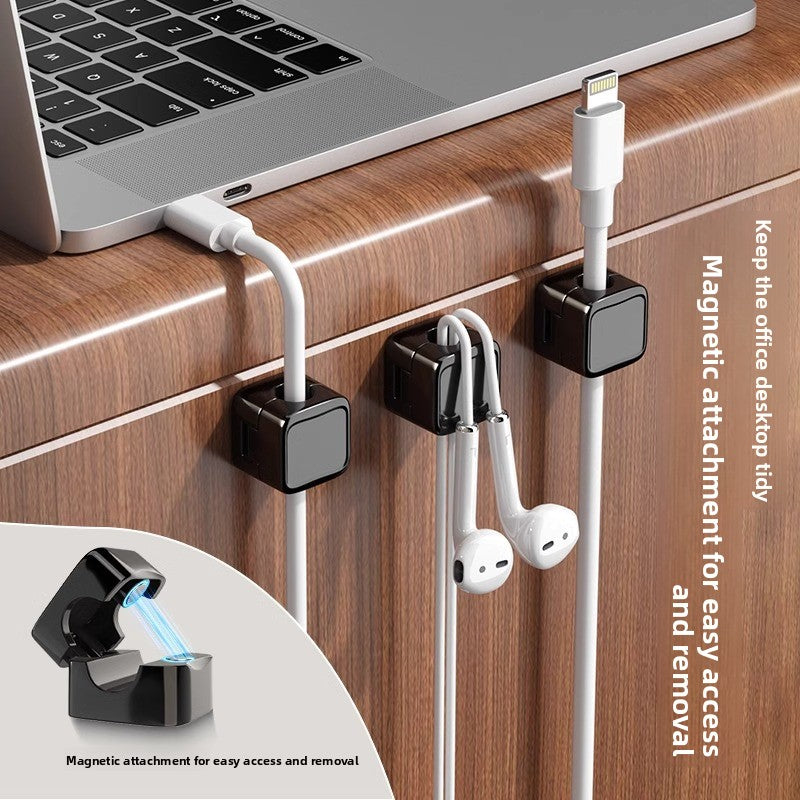 Magnetic Cable Holder Desktop Organizer