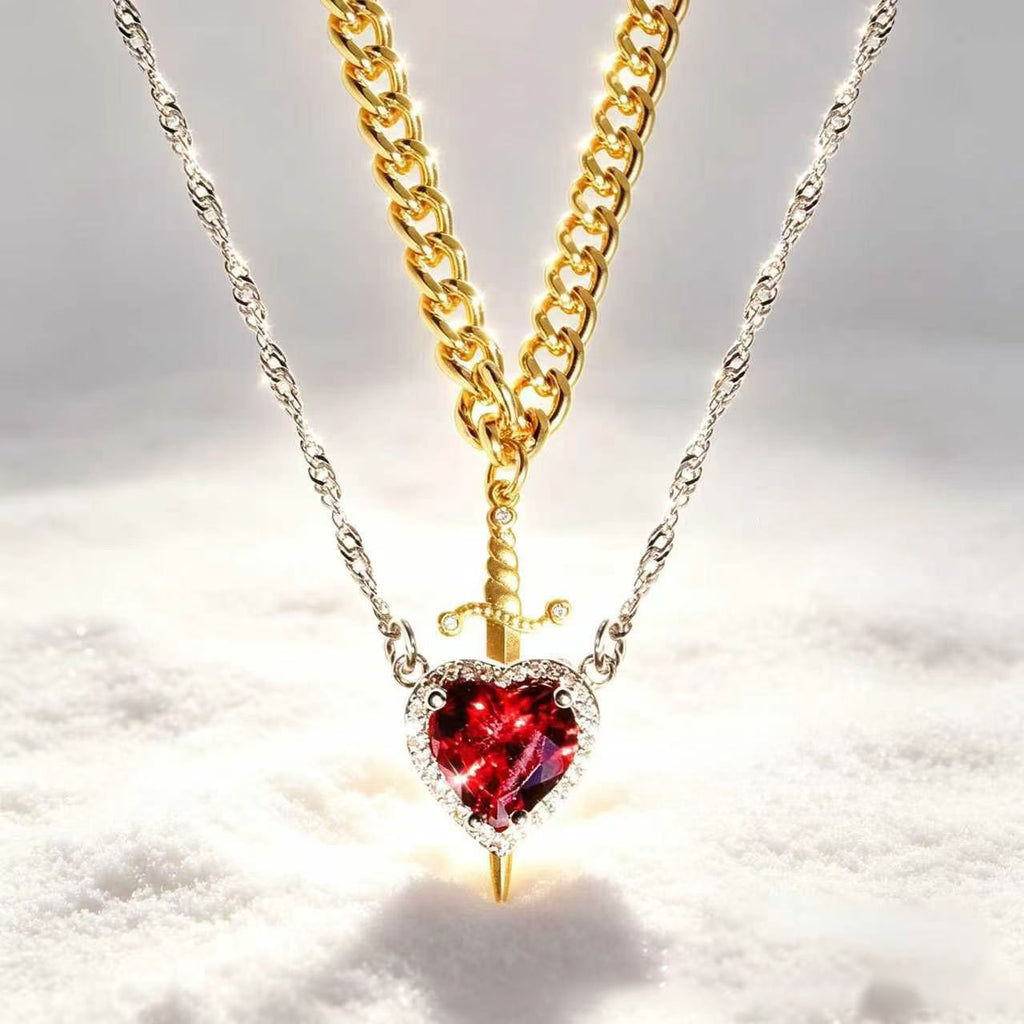 Heart Arrow Couple Necklace Titanium Steel Jewelry