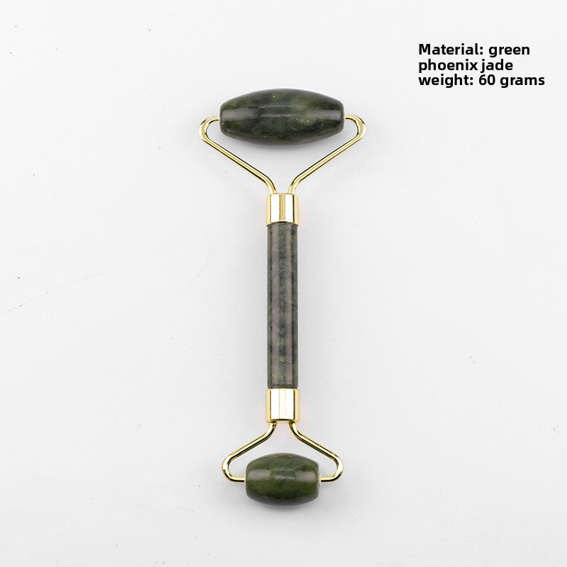 Dual Head Jade Facial Massager Roller and Gua Sha Set