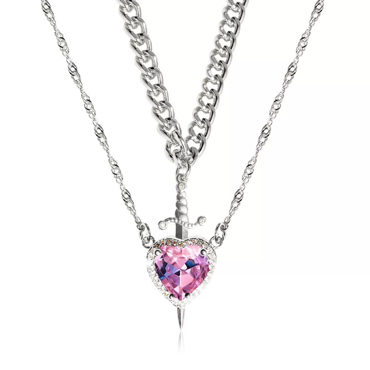 Heart Arrow Couple Necklace Titanium Steel Jewelry