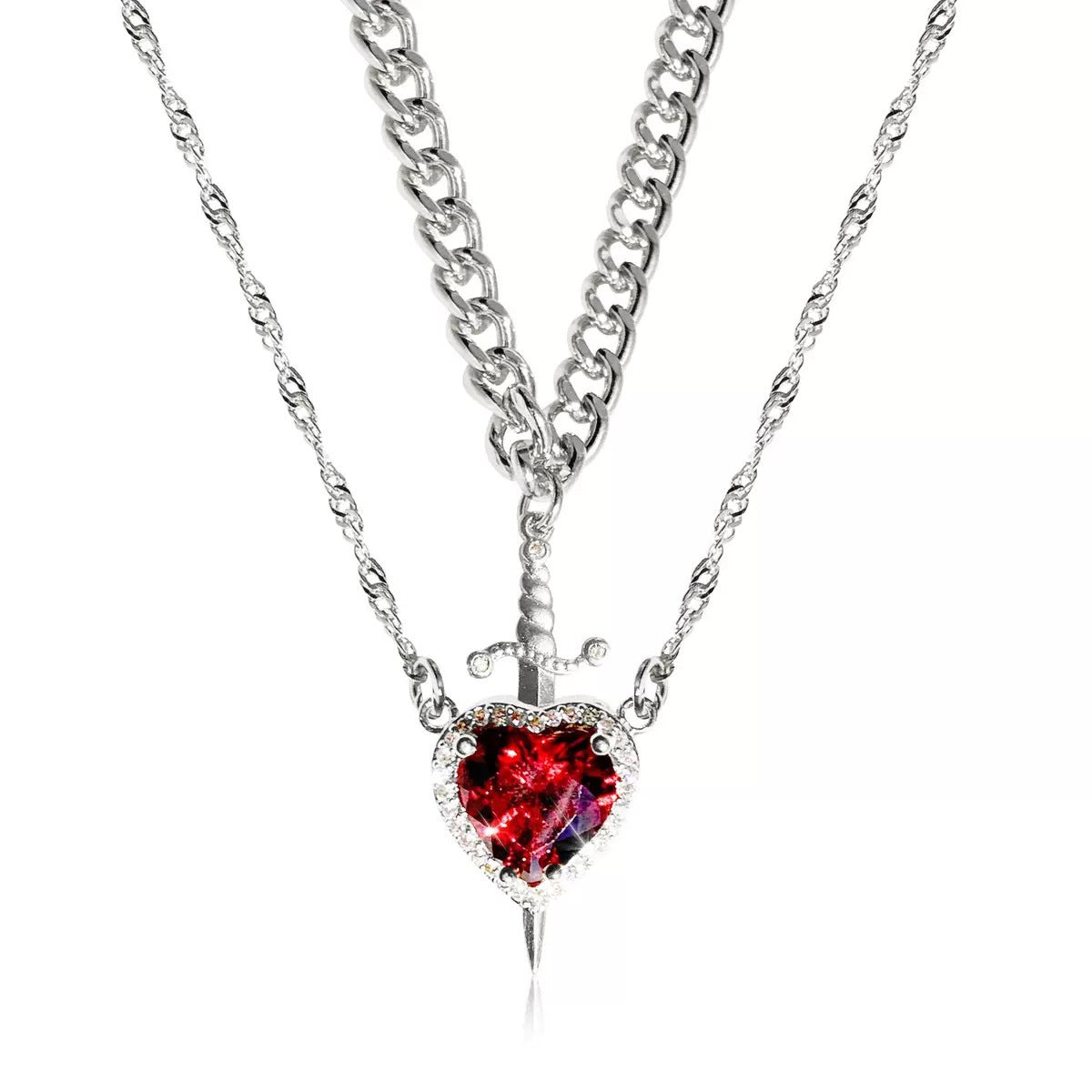 Heart Arrow Couple Necklace Titanium Steel Jewelry